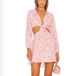 RESA Pink Floral Cutout Mini Dress